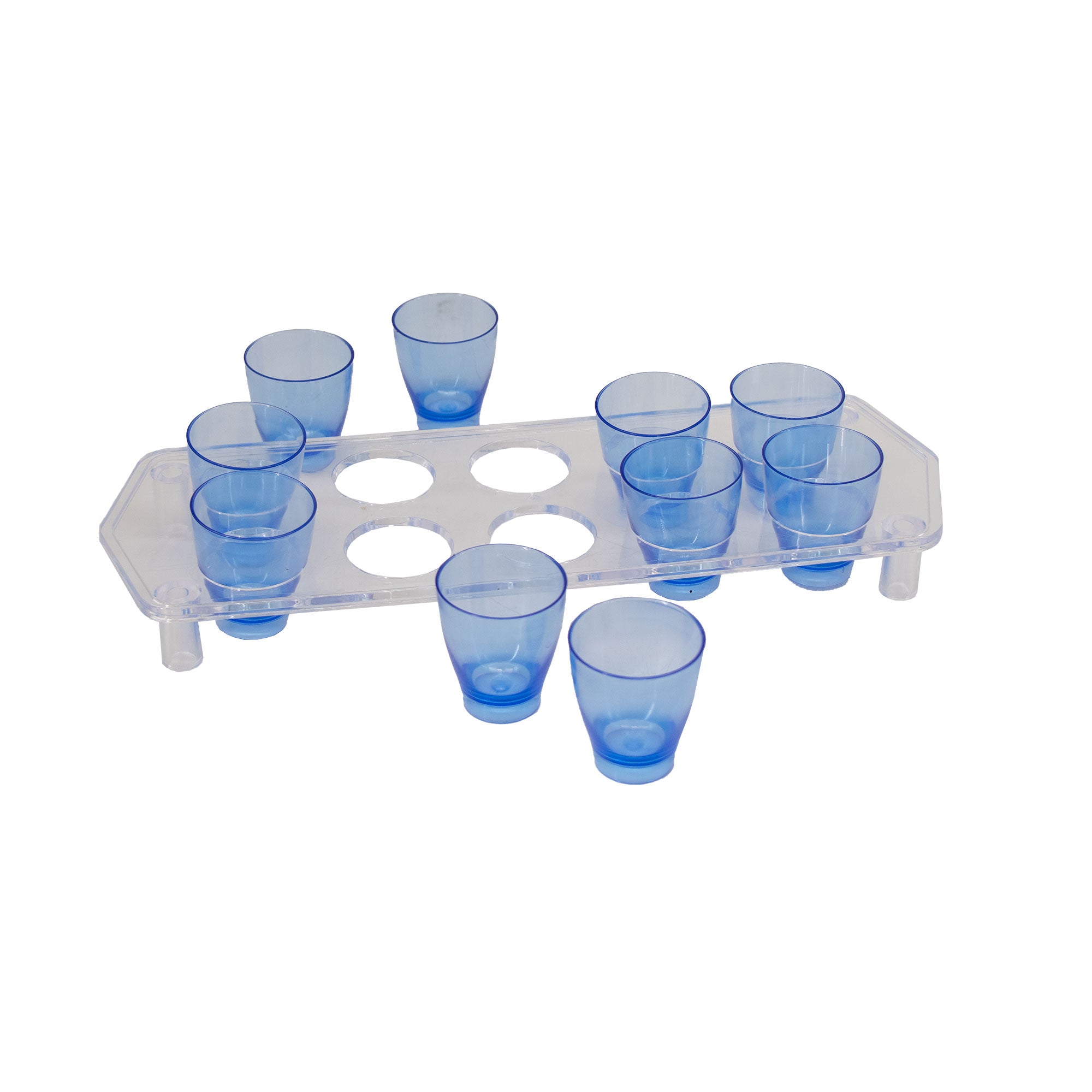 BAR BUTLER 10 COLOURED PLASTIC SHOT GLASSES 25ML ON A TRAY 11PCS SET, (1 COLOUR PER TRAY)
