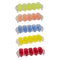 BAR BUTLER COLOURED PLASTIC SHOT GLASSES ON TRAY (1 COLOUR PER TRAY) 10 PACK, 25ML (270X95X45MM)