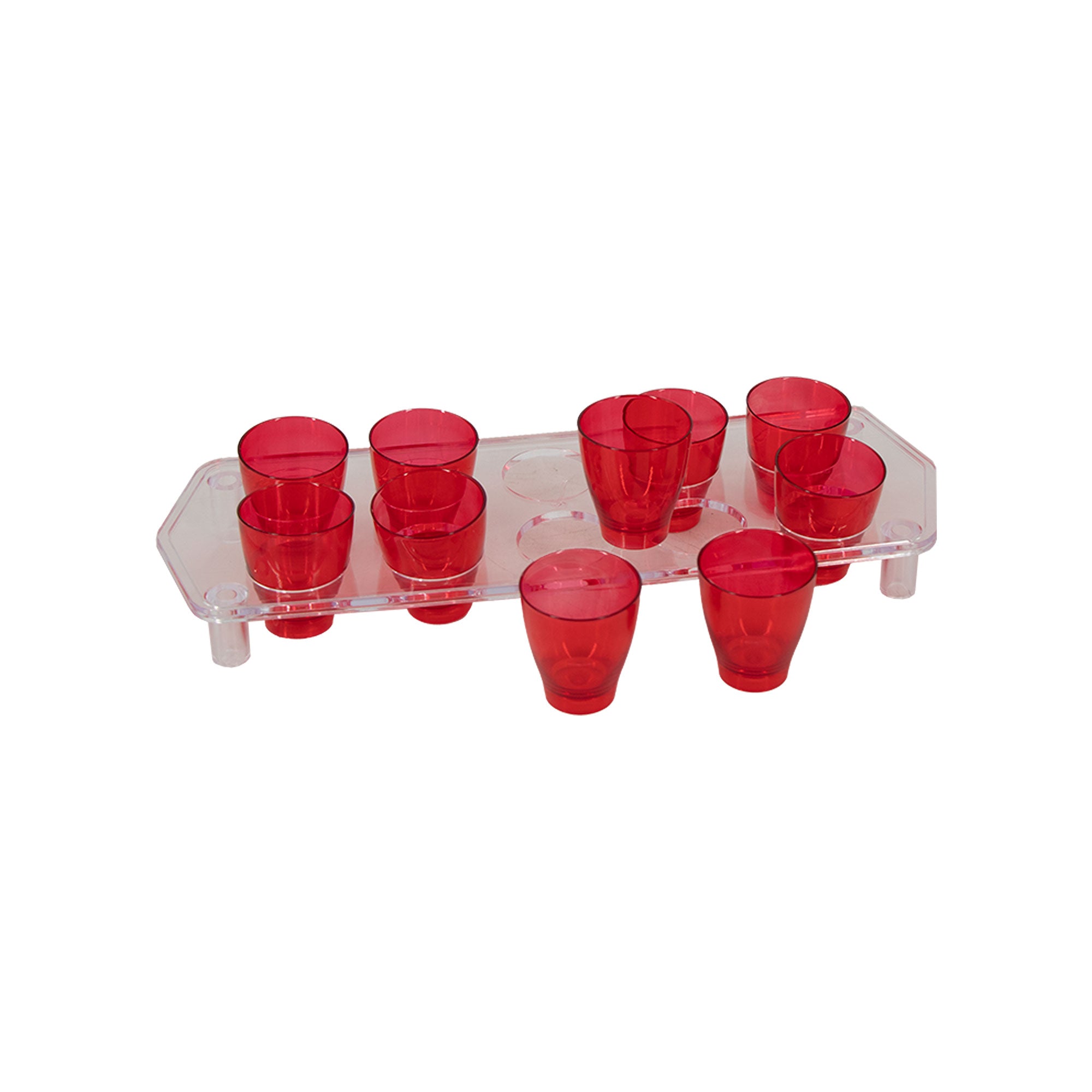 BAR BUTLER 10 COLOURED PLASTIC SHOT GLASSES 25ML ON A TRAY 11PCS SET, (1 COLOUR PER TRAY)