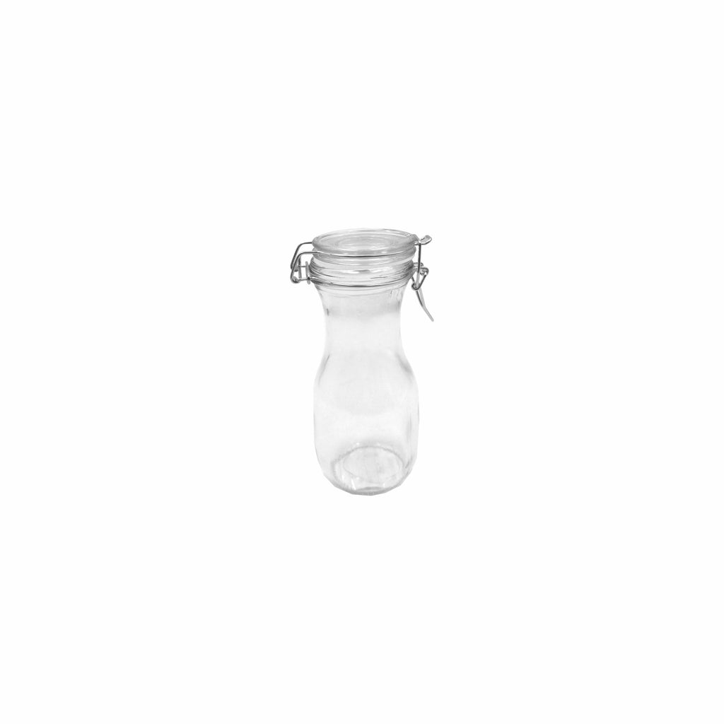 REGENT GLASS CARAFE WITH RESEALABLE CLIP TOP GLASS LID 6 PACK, 250ML (160X70MM DIA)