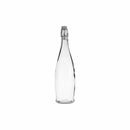 REGENT GLASS WATER BOTTLE ROUND WITH CLIP TOP LID, 1LT (332X80MM DIA)