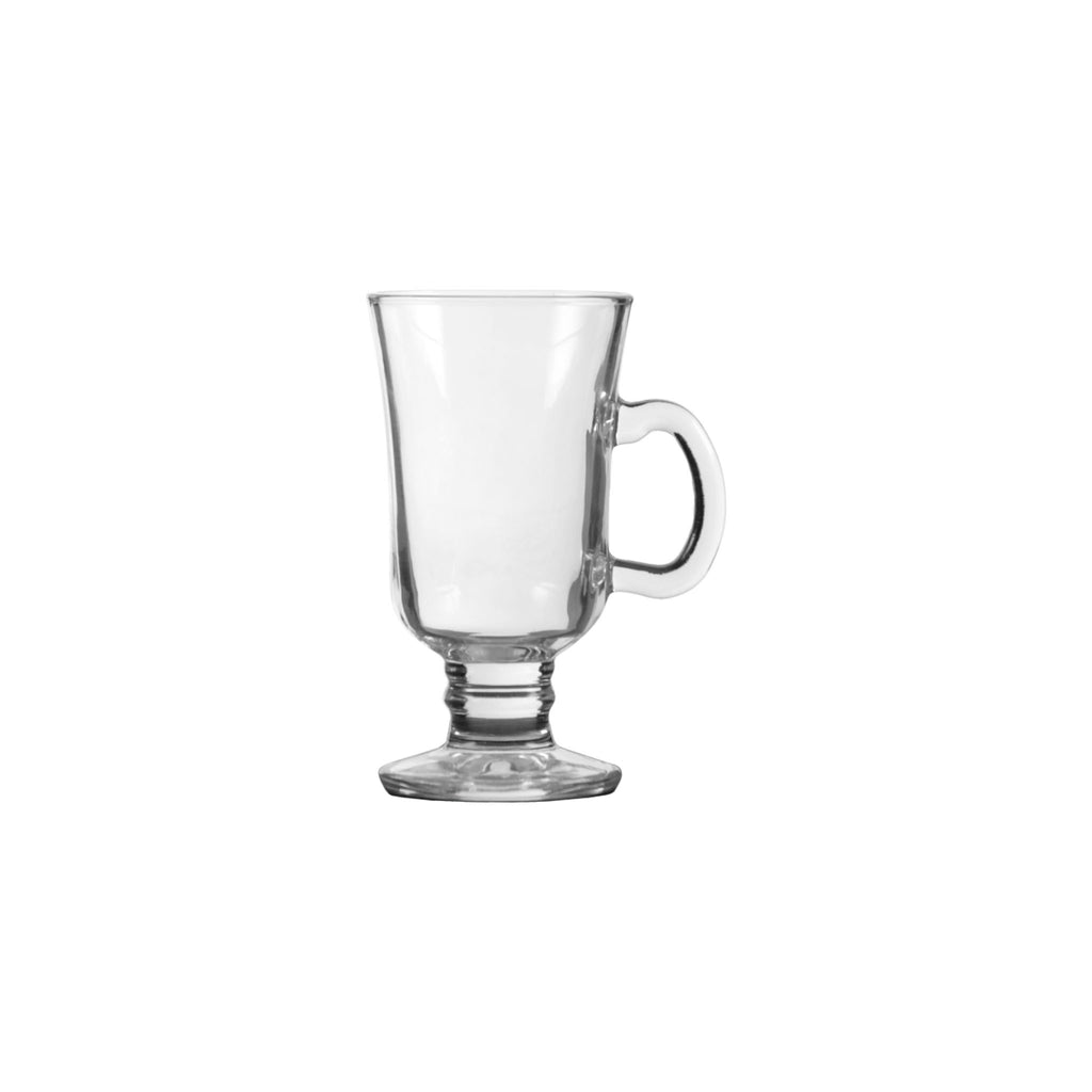 REGENT FOOTED GLASS MUG WITH HANDLE, (240ML) BULK