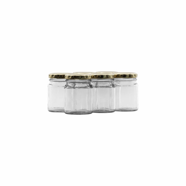 CONSOL SPREAD JAR WITH GOLD LID 6 PACK, 125ML (80X59MM DIA)