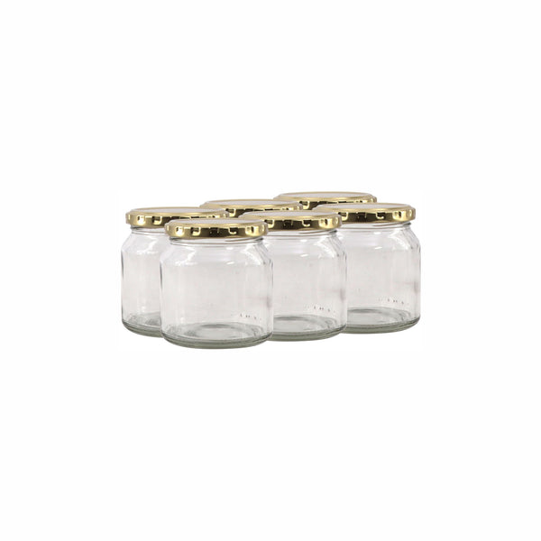 CONSOL SPREAD JAR WITH GOLD LID 6 PACK, 250ML (82X80MM DIA)