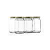 CONSOL ROUND JAR WITH GOLD LID 6 PACK, 375ML (124X77MM DIA)