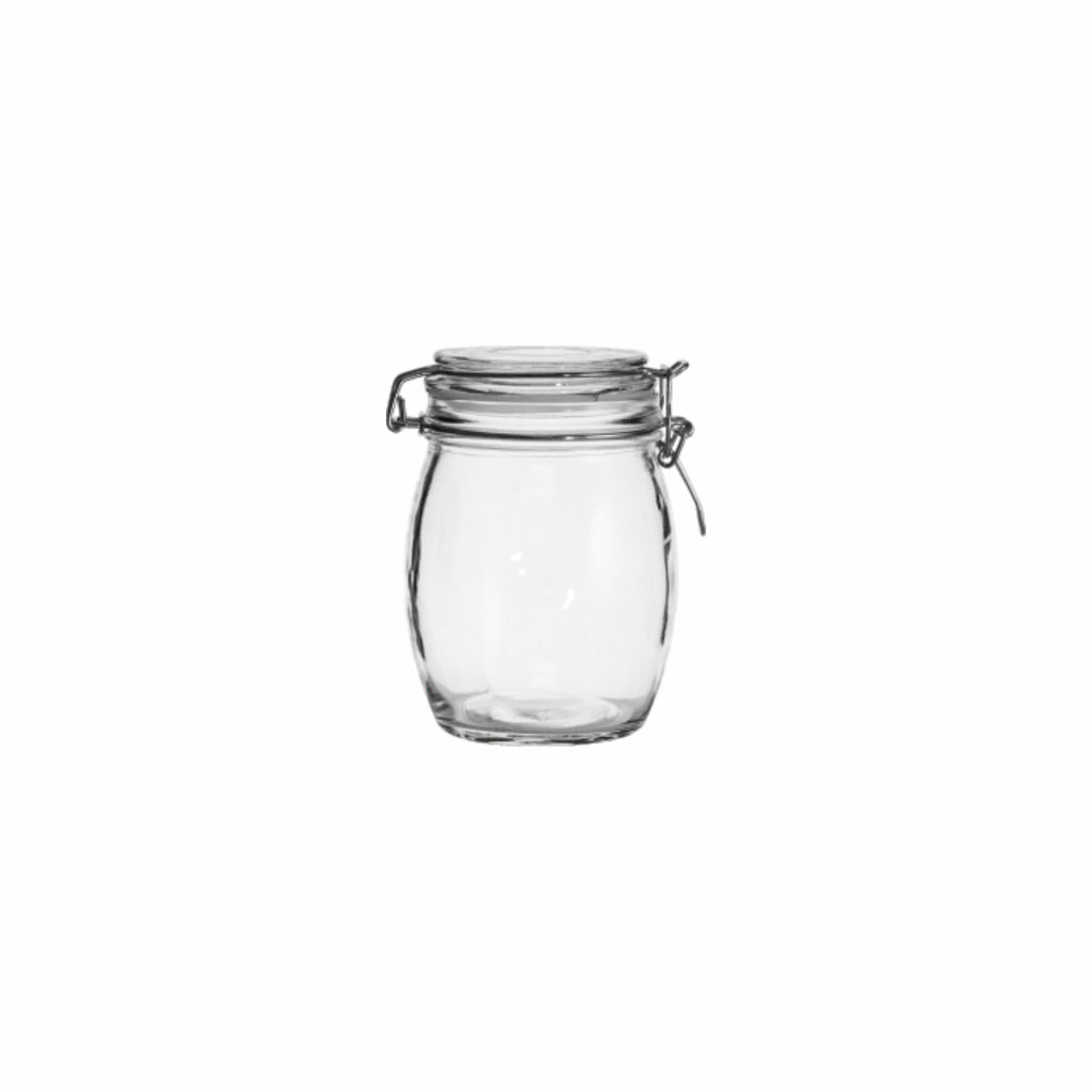 REGENT ROUND HERMETIC GLASS CANISTER WITH CLIP SEAL GLASS LID, 500ML (140X85MM DIA)