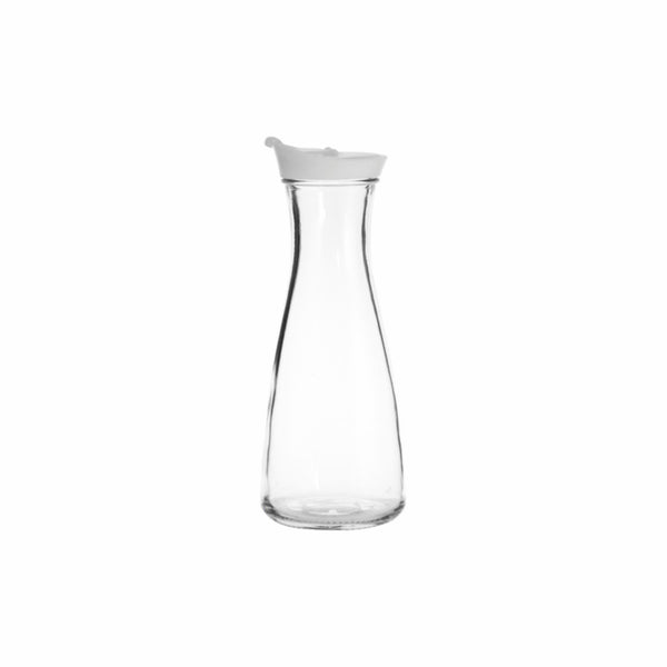 REGENT GLASS CARAFE WITH WHITE LID, 850ML (260X100MM DIA)