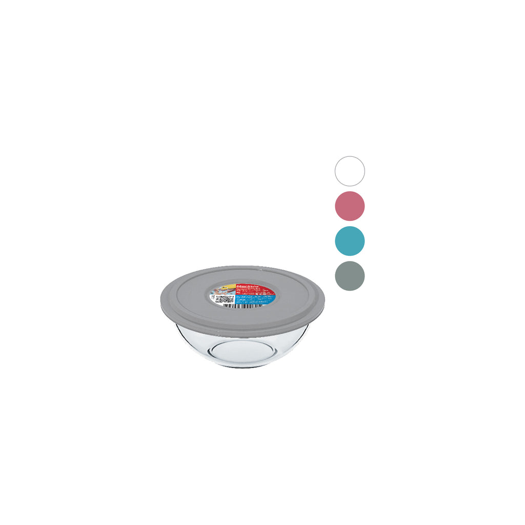 MARINEX MIXING BOWL WITH COLOURED PLASTIC LID, 500ML (60X155MM DIA)