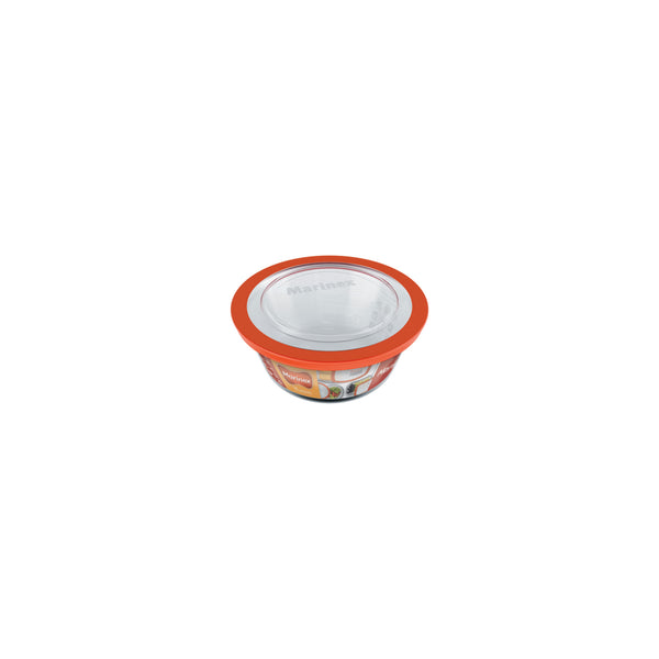 MARINEX ROUND FOOD STORAGE CONTAINER WITH PLASTIC LID, 600ML (144MM DIAX65MM)