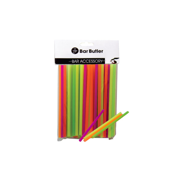 BAR BUTLER COLOURED MILKSHAKE STRAWS, 100 PCS (7.5MM)