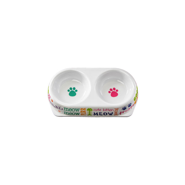 MELAMINE DOUBLE CAT BOWL, (250X135X40MM)