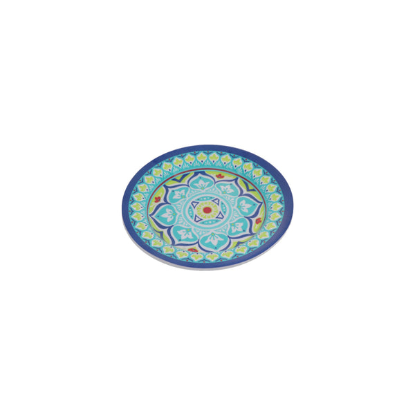 MELAMINE SIDE PLATE BLUE MOROCCAN MANDALA, ((115X250MM DIA)