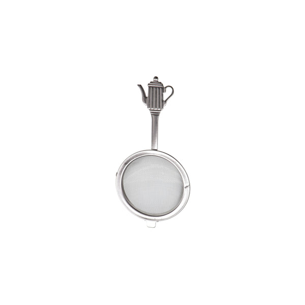 REGENT TEA STRAINER WITH TEAPOT MOTIF STAINLESS STEEL, (130X65MM DIA)