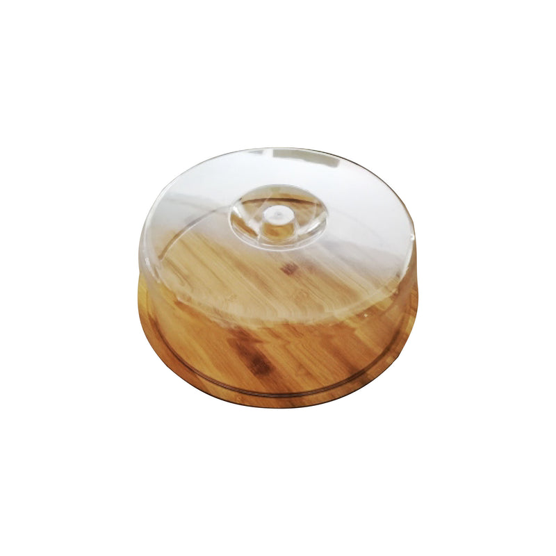 REGENT BAMBOO ROUND CUTTING/SERVING BOARD REVERSIBLE WITH DOME COVER, (280MM:DX95MM)