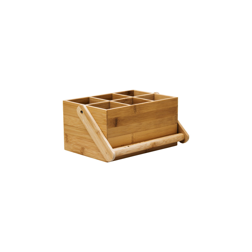 REGENT BAMBOO CADDY WITH HANDLE, 6 DIVISION, (205X140X230MM)