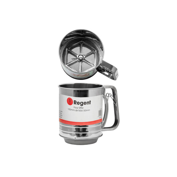 REGENT BAKEWARE FLOUR SIFTER STAINLESS STEEL, (160/100MM DIAX130MM)