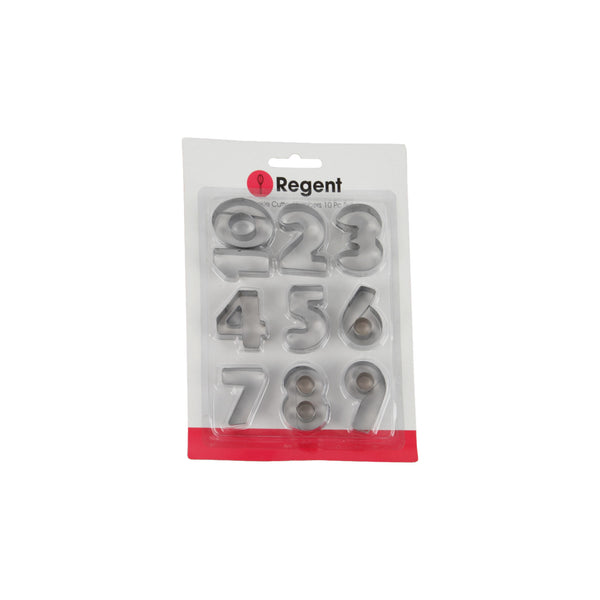 REGENT BAKEWARE COOKIE CUTTER NUMBERS ST STEEL NUMBERS 10 PIECE SET, (150X100X20MM)