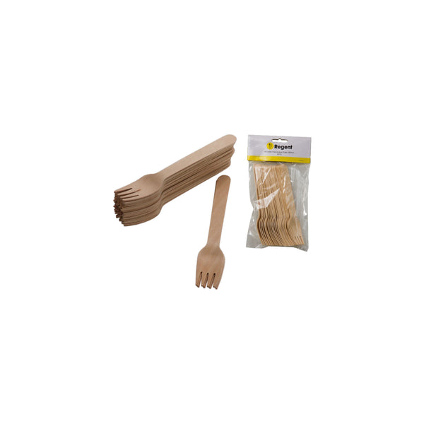 REGENT DISPOSABLE WOODEN FORKS 24PCS, (160X26MM)