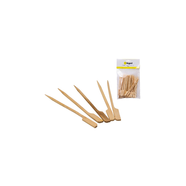 REGENT DISPOSABLE BAMBOO FOOD PADDLE PICKS 50PCS, (120MM)