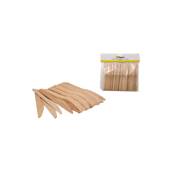 REGENT WOODEN DISPOSABLE KNIVES 100PCS, (165X22MM)