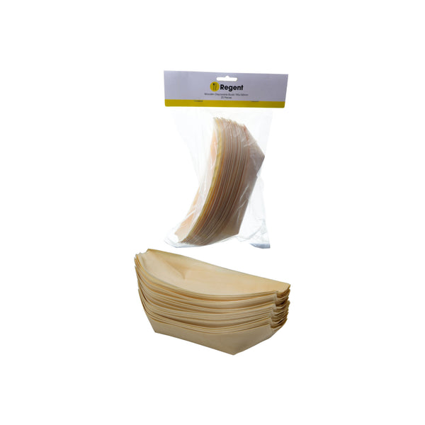 REGENT DISPOSABLE WOODEN BOATS 20PCS, (190X100MM)