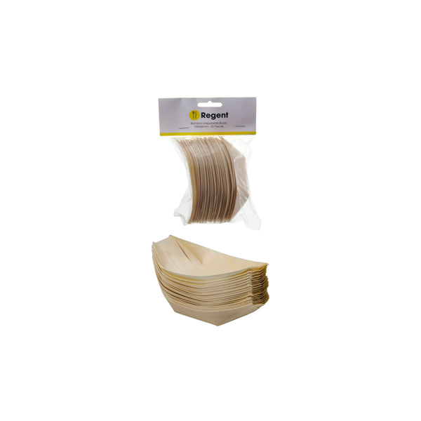 REGENT WOODEN DISPOSABLE BOATS 20PCS, (115X70MM)