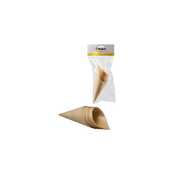 REGENT WOODEN DISPOSABLE CONES 20PCS, (125MMX90MM)