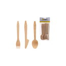 REGENT DISPOSABLE BAMBOO CUTLERY 18PCS SET, (6 SPOONS, 6 KNIVES & 6 FORKS)