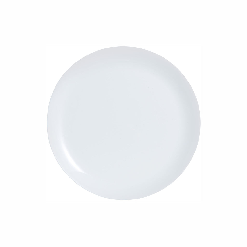 LUMINARC OPAL FRIENDS TIME TEMPERED WHITE PIZZA PLATE, (320MM DIA)