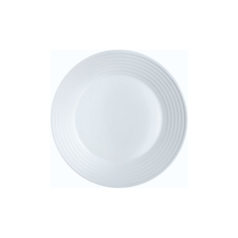 LUMINARC STAIRO WHITE TEMPERED DINNER PLATE, (250MM DIA)