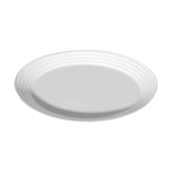 LUMINARC STAIRO WHITE TEMPERED GLASS OVAL PLATE, (330X250MM)