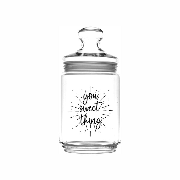 REGENT PRINTED GLASS CANISTER - YOU SWEET THING, 1LT (200X105MM DIA)