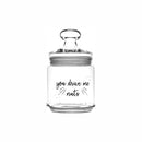 REGENT PRINTED GLASS CANISTER - YOU DRIVE ME NUTS, 750ML (170X105MM DIA)