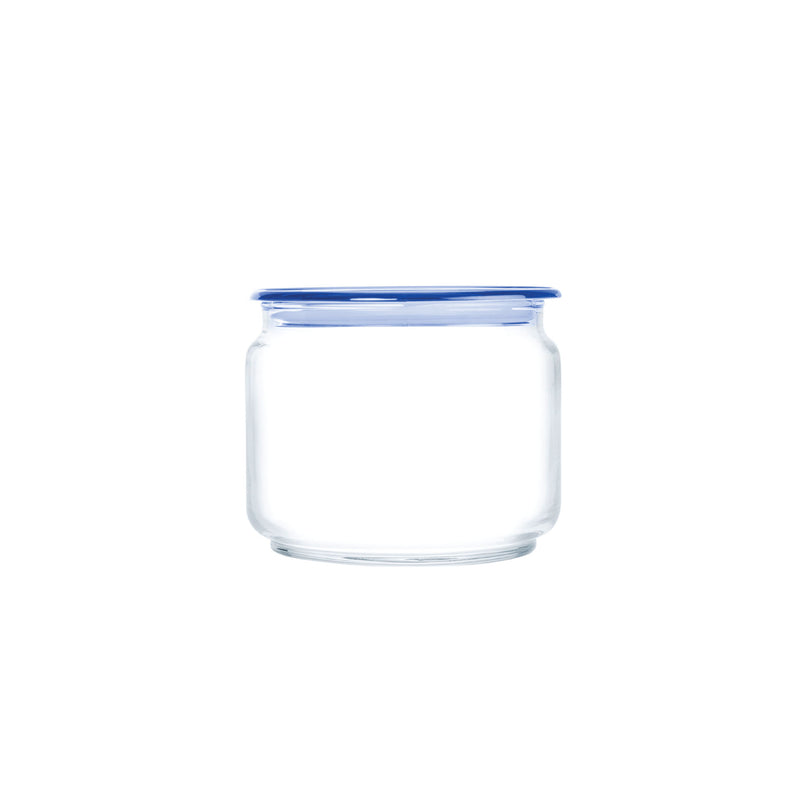 LUMINARC FLAT LID JAR BLUE, 500ML (100MM DIA)
