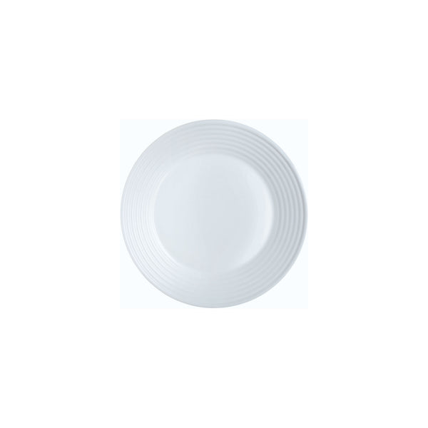 LUMINARC STAIRO WHITE TEMPERED GLASS SIDE PLATE, (190MM DIA)