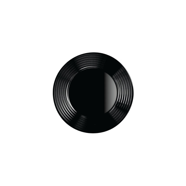 LUMINARC HARENA BLACK TEMPERED GLASS SIDE PLATE, (190MM DIA)