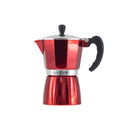 REGENT COFFEE MAKER ALUMINIUM 2 TONE RED & SILVER 6 CUP, (275ML)