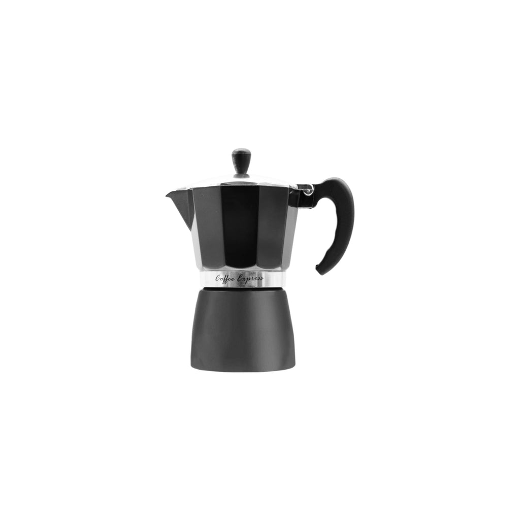 REGENT COFFEE MAKER ALUMINIUM 2 TONE MATT BLACK WITH SILVER 3 CUP, (150ML)
