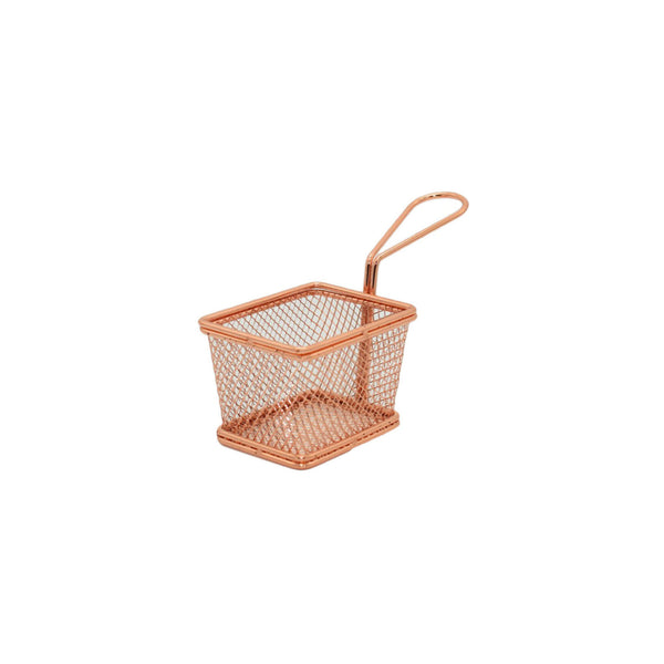 REGENT CHIP FRYER MINI SERVING BASKET COPPER PLATED, (180/105X85X135MM)