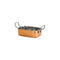 REGENT COOKWARE KARAHI ROASTER RECT. HAMMERED ST STEEL CU PLATED + HANDLES, 340ML (178/125X85X40MM