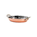 REGENT COOKWARE OVAL PAN ST STEEL COPPER PLATED WITH 2 BRASS HANDLES, 500ML (185X135X32.5MM)