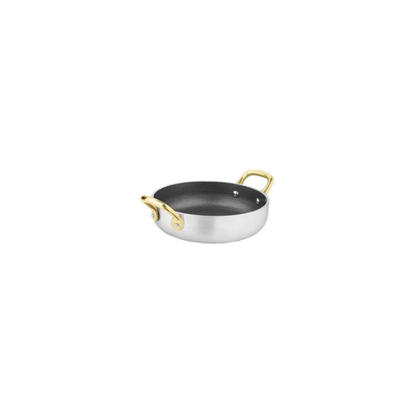 REGENT COOKWARE ROUND PAN NON STICK ALUMINIUM WITH 2 BRASS HANDLES, 400ML (180/135MM DIAX40MM)
