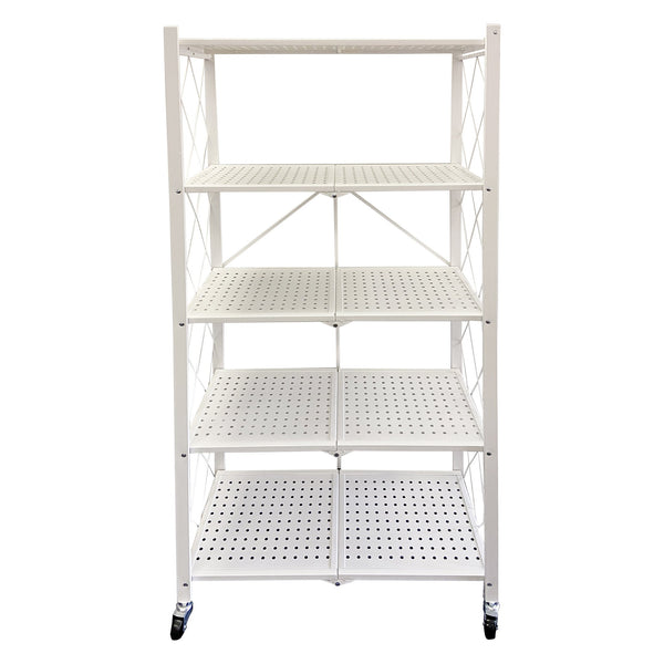 REGENT FOLDABLE RACK 5 SHELF ST STEEL WHITE,  (710X1620MM)