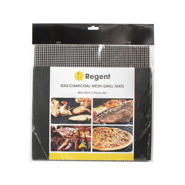 REGENT RE-USEABLE NON STICK MESH BRAAI/GRILL MAT 2PC SET, (320X320XMM)