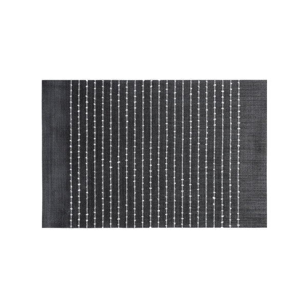 REGENT PLACE MATS BLACK PVC WITH WHITE COTTON WEAVE, (300X450MM)