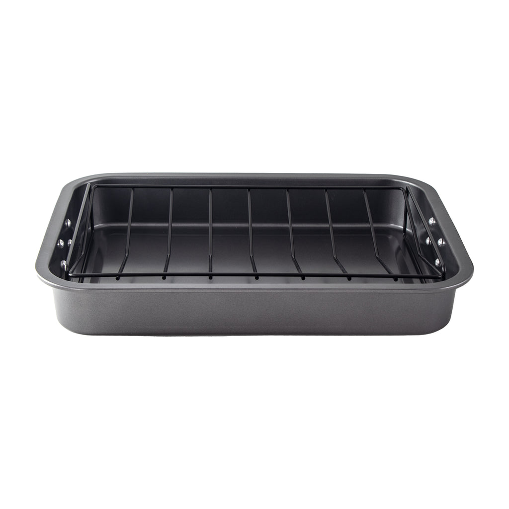 REGENT COOKWARE ROASTING PAN NON STICK WITH V GRID AND ST. STEEL HANDL ...