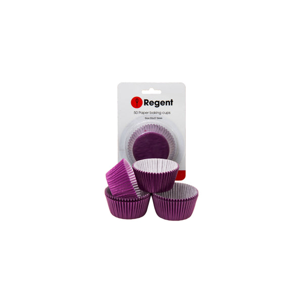 REGENT CAKE CUPS PLAIN PURPLE 50 PIECE, (55X37.5MM)