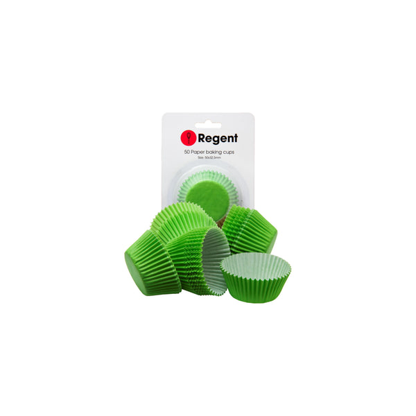 REGENT CAKE CUPS PLAIN GREEN 50 PIECE, (50X32.5MM)