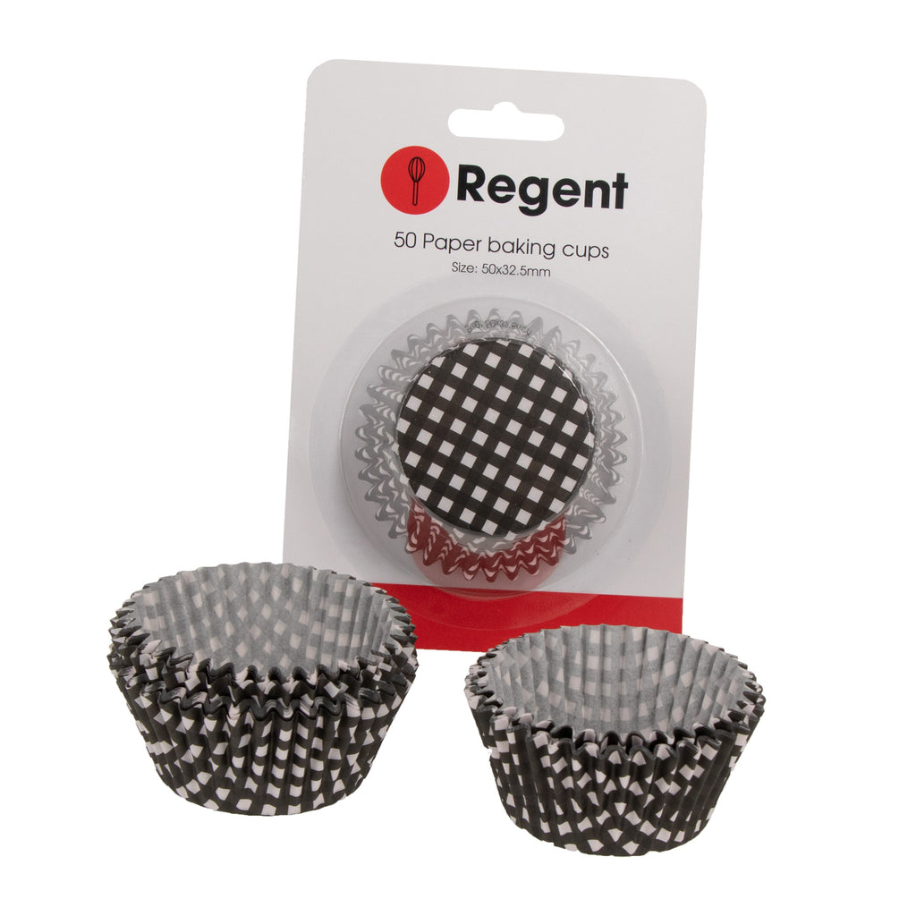 REGENT CAKE CUPS BLACK AND WHITE CHECK 50 PCS, (50X32.5MM) – HCS Home ...