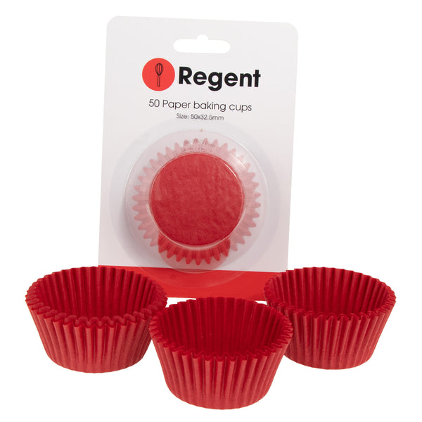 REGENT CAKE CUPS RED GLASSINE PAPER 50 PCS, (50X32.5MM)
